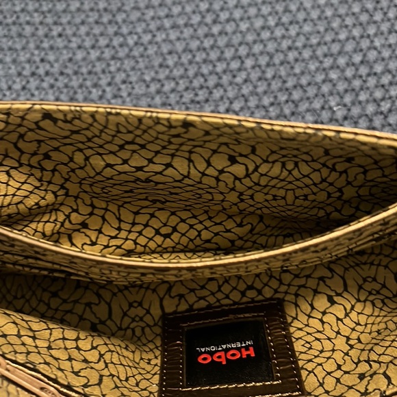 HOBO Int’l Alicia Bronze leather clutch w/chain strap small shoulder indie boho - Picture 8 of 11